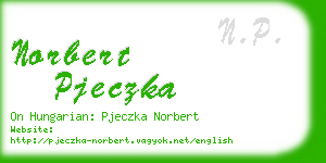 norbert pjeczka business card